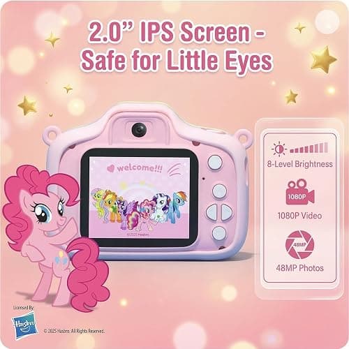 My Little Pony Kids Camera, Pinkie Pie Toddler Digital Selfie Camera for Girls Ages 3-9, 2.0" Eye-Protection IPS Screen, 1080P Video, MP3 Player, MLP Theme Stickers & Lanyard, Ideal Birthday Toy Gift thumbnail 3