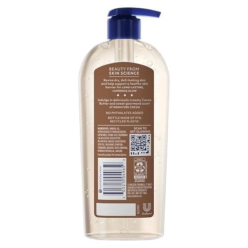 Vaseline Cocoa Radiant Body Gel Oil for Glowing Skin with Cocoa Butter 12oz | Body moisturizer for dry skin, with 100% Pure Cocoa Butter for a healthy glow in a convenient pump bottle, Intensive Care thumbnail 2