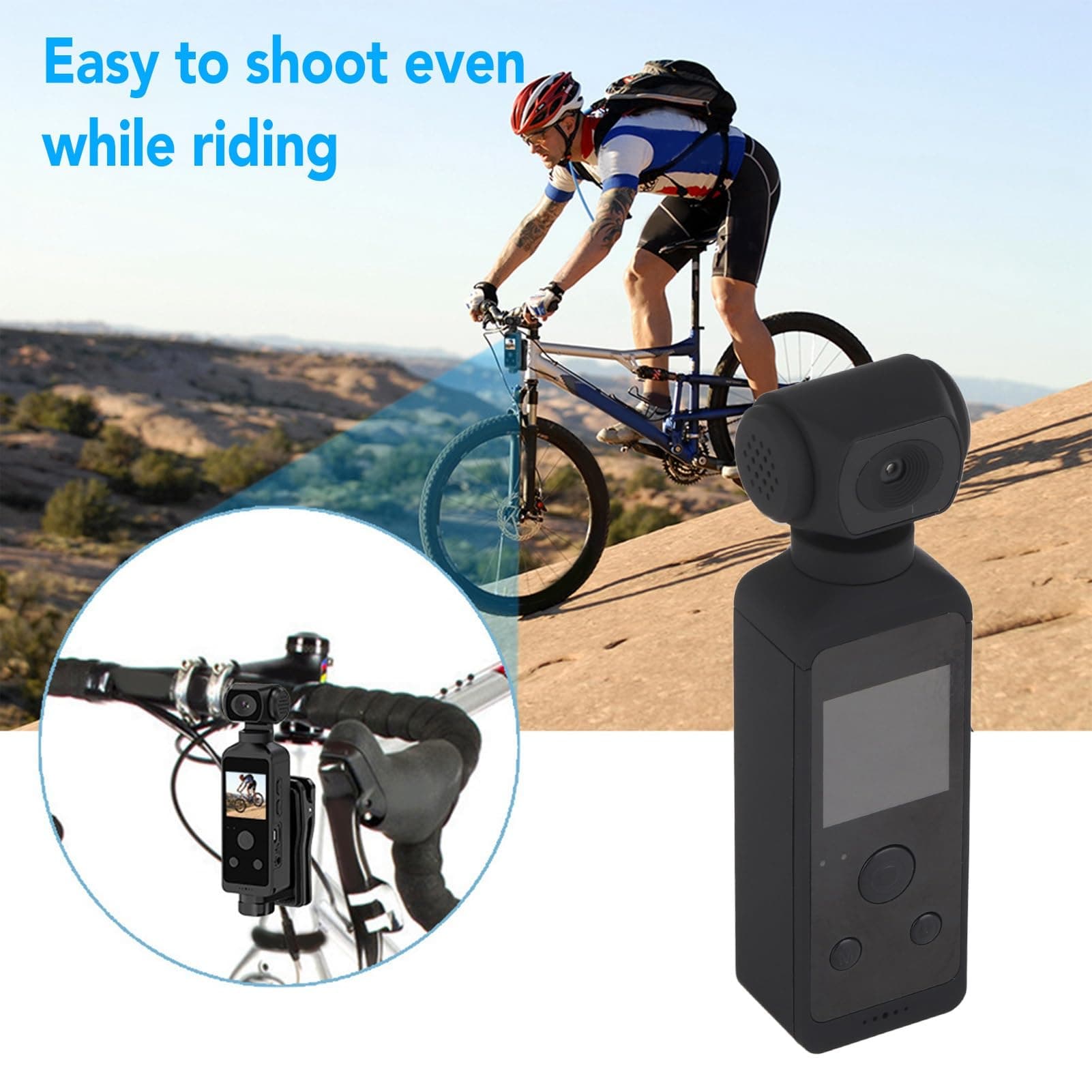 Action Camera, 16MP 4K 30FPS WiFi Handheld Camcorder, Anti Shaking Diving Camera with 1.3-Inch HD LCD Display, Microphone, Clip Bracket, 30M Waterproof Case thumbnail 8