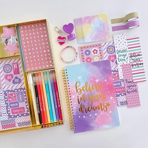 Nollh DIY Journal Kit for Girls - 26PCS Teen Tween Girl Gifts Trendy Stuff, Stocking Stuffers, Scrapbook Supplies Stationery Set, Art Crafts Kit - Ideal Gifts for 8 9 10 11 12 13 14 Year Old Girl thumbnail 7