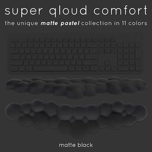 Create-ables Qloud Cloud Wrist Rest Keyboard Wrist Rest for Computer Keyboard Pad, Cloud Keyboard Wrist Rest, Wrist Pad for Keyboard, Memory Foam, Non Slip Base, Comes with Mouse Pad - Matte Black thumbnail 7