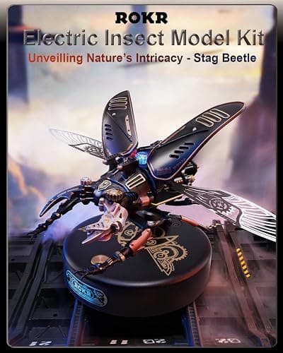ROKR 3D Puzzles for Adults Electric Insect Metal Model Building Kit Desk Toys Hobby Kit for Adults Gift for Teens (Stag Beetle) thumbnail 2
