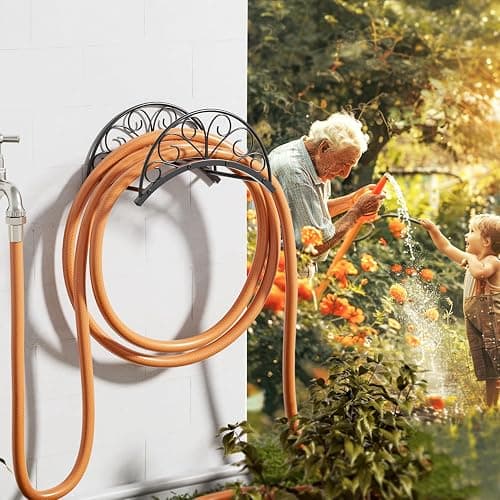 Josmimic Wall Mounted Hose Holder - Metal Water Hose Holder - Hose Hanger Hose Hook for Water Hose Extension Cords Vacuum Hose. thumbnail 2