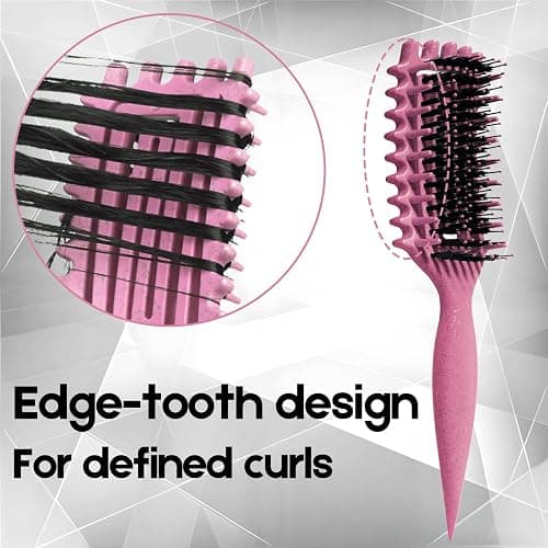 Curly Hair Brush Candybrush Curl Defining Brush for Detangling Shaping and Defining Curls for Women, Men, Wet & Dry Hair (Pink) thumbnail 3