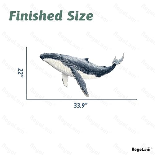 RoyoLam Humpback Whale Wall Decals Removable Ocean Theme Vinyl Stickers for Bathroom Nursery and Kids Playroom Realist Style Decor Peel and Stick Wall Art thumbnail 5