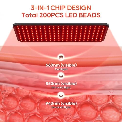 BEICHEN Red Light Therapy for Body and Face, 660nm 850nm 940nm Infrared Redlight-Therapy Lamp Device with Large Panel and Stable Stand at Home, Idea Gift for Women Wife Mom Sister Girlfriend thumbnail 2