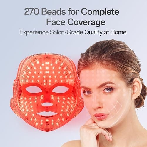 Red Light Mask for Face, 7 Color Red Light Facial Masks, At-Home Facial Care Device, Portable, Cordless, and Rechargeable thumbnail 6