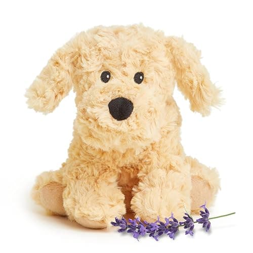 warmies Junior Microwavable & Weighted Stuffed Animals, Golden Dog - Heated Stuffed Animal Plushie for Warmth & Comfort - Cute Soft Plush Toys for Adults & Children (Boys, Girls, Babies & Toddlers) - Image 1