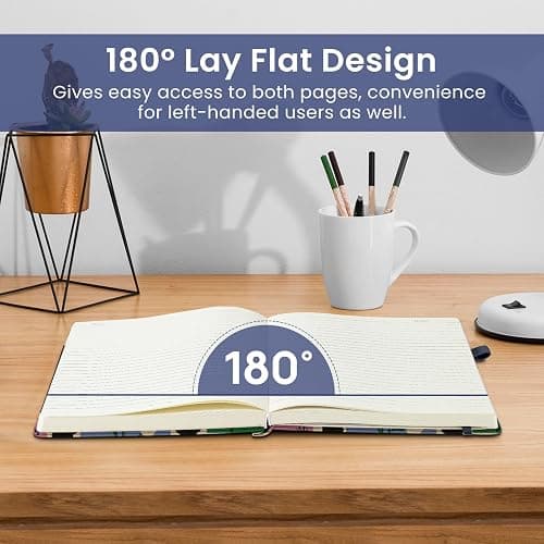 Taja Pretty Lined Journal for Women, Aesthetic Cute Hardcover Leather Journal for Writing, A5 College Ruled Notebook for Work & Note Taking, Perfect for Office School Home, 160 Pages, Stamp thumbnail 6