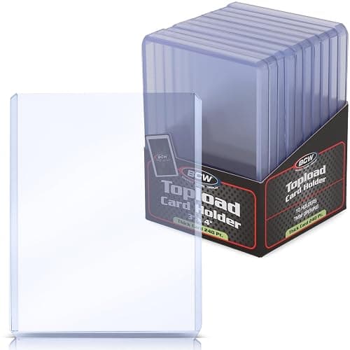 BCW Thick Card Topload Holder | Holds Relic, Patch, and Jersey Cards | Protective Card Sleeves for Collectibles and Trading Cards | Protective Rigid Plastic Display Card Holder (240 pt. / 7 MM) - Image 1