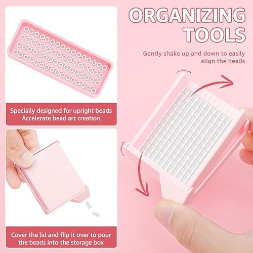 HZUIZXYO 4 Pcs Fuse Bead Tray,Fuse Bead Tool Kit DIY Scoop Aligner Pickup Tool Kit with Needle Tweezer and Aligner Tray for Craft Project Beading Enthusiast thumbnail 5