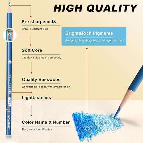 KALOUR Premium Colored Pencils,Set of 120 Colors,Artists Soft Core with Vibrant Color,Ideal for Drawing Sketching Shading,Coloring Pencils for Adults Beginners kids… - 120 thumbnail 3