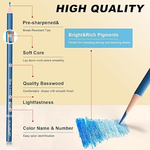 KALOUR Premium Colored Pencils,Set of 120 Colors,Artists Soft Core with Vibrant Color,Ideal for Drawing Sketching Shading,Coloring Pencils for Adults Beginners kids… - 120 thumbnail 3