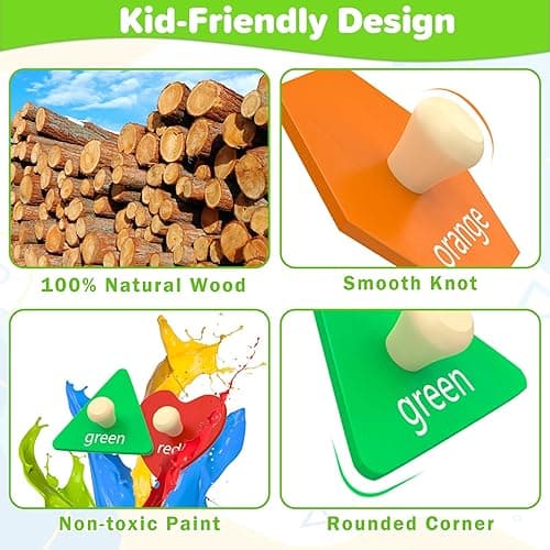 Jumlys Montessori Toys for Toddlers 1, 2, 3 Year Old, Wooden Shape Learning Puzzles for Baby 12-18-24 Months, Early Educational Toys, Perfect Christmas Birthday Gifts for Boys & Girls Age 1-3 - Shape thumbnail 4