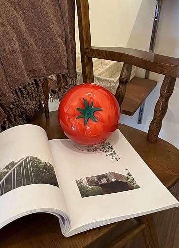 cozifycasa Cute Table Lamp for Bedroom Kitchen Living Room Small Cute Night Light Fruit Bedside Side Table Lamp Kawaii Decor Vintage Funky Home Decor for Girls Room (Tomato) thumbnail 6
