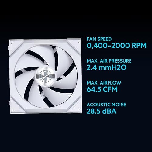 Lian Li UNI Fan SL Wireless 120mm ARGB Fan - Triple Pack - 2.4 GHz Wireless Signal for RGB & Fans Control - Customizable Lighting Effects - Controller Included & Required - White (12SL1W3W) thumbnail 6