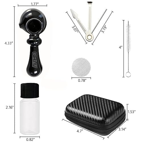 FIRE HIVE 4-Inch Classic Retro Pipe Set, Gorgeous Pipe Suitable for Indoor and Outdoor Use, Black Pipe Set Box with Cleaning Tools, Complete Pipe Accessory Set (Black) thumbnail 5