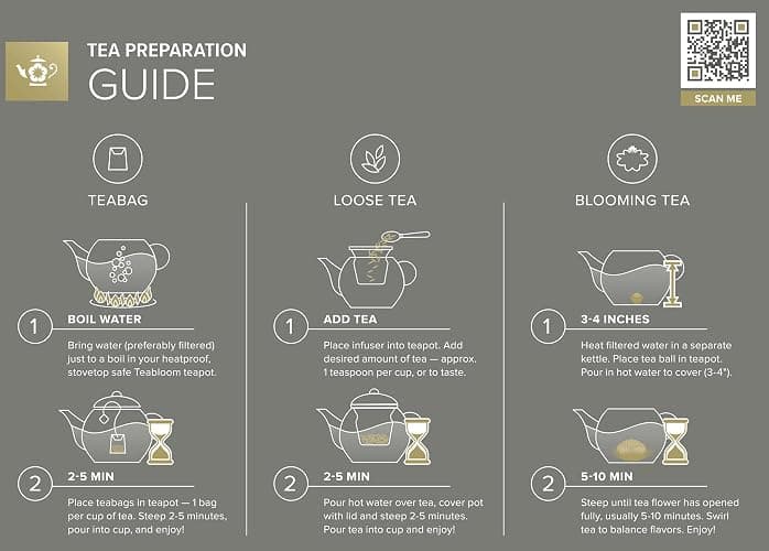 Teabloom Stovetop & Microwave Safe Glass Teapot with Removable Loose Tea Glass Infuser – Includes 2 Blooming Teas – 2-in-1 Tea Kettle and Tea Maker – Tea Purist's Choice thumbnail 5