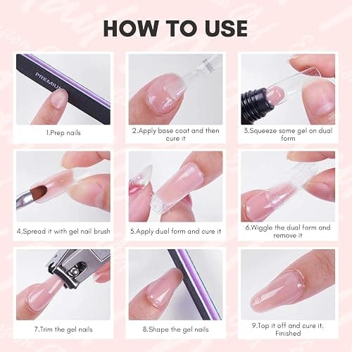 Makartt Poly Nail Gel 50ML Gel Builder for Nails,Light Nude Pink, Gel Nail Extension,Nail Strengthener Hard Gel Color Gel Multifunctional Long-Lasting and Easy to Use for DIY Salon Quality-Peach thumbnail 8