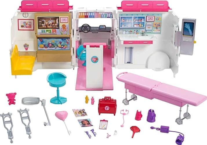 ​​​Barbie Playset with 20+ Accessories, Emergency Vehi​​cle Transforms into 2+ Foot Hospital with Lights and Sounds, Care Clinic​​​​​​​​ thumbnail 5