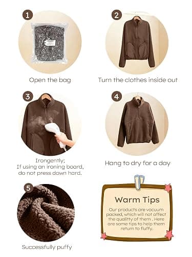 LASLULU Womens Half Zip Pullover Cropped Sweatshirts Sherpa Fleece Jacket Fuzzy Sweaters Cute Winter Jackets with Pockets thumbnail 5