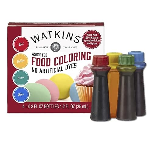 Watkins Assorted Food Coloring, 1 Each Red, Yellow, Green, Blue, Total Four 0.3 oz bottles, 4 Count (Pack of 1) - Image 1