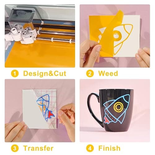 Lya Vinyl 65 Pack Permanent Vinyl, Self Adhesive Vinyl Sheets for Cutting Machine, Permanent Outdoor Sheets for Party Decoration, Sticker, DIY Mug, Car Decal thumbnail 4