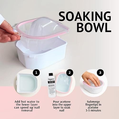 Pronto Gel Nail Polish Remover Kit - 16oz Pure Acetone, Nail Soaking Bowl, Moisturizing Cuticle Oil, Manicure Kit Including Gel Nail Polish Tools, Nail File, Nail Buffer, Cuticle Pusher & Nail Scraper thumbnail 9