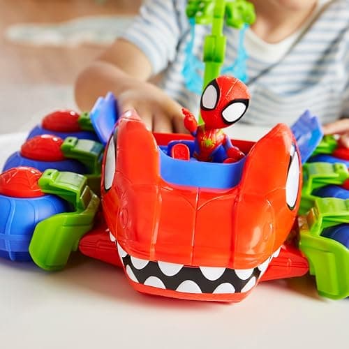 Spidey and his Amazing Friends Marvel Dino-Webs Crawler Toy Car Playset, Spider-Man & Goblin Raptor 4-Inch Action Figures, Kids Ages 3 & Up thumbnail 5