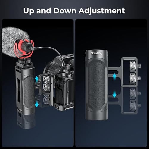 SmallRig Mini Camera Side Handle with NATO and 1/4"-20 Screws Installation Options, for Left and Right Hand, with 1/4"-20 Threaded Holes, Wrist Strap Holes, Cold Shoe, Up and Down Adjustable thumbnail 8