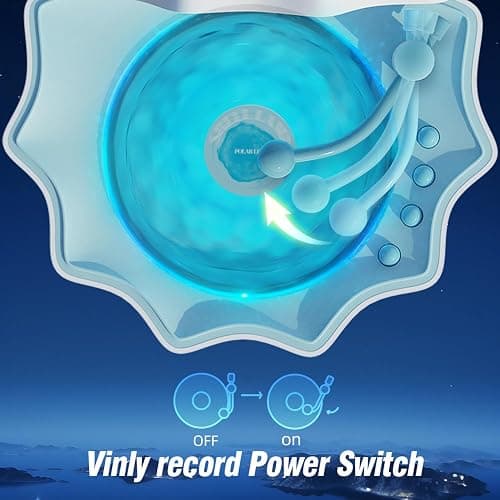 Northern Lights Projector, Night Light Projector for Bedroom Built-in Bluetooth Speaker, White Noise, Shell Night Light for Room Decor/Gift for Kids/Christmas/Music/Relaxation/Birthday (Blue) thumbnail 5