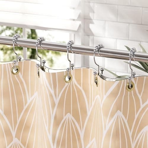 Amazer Shower Curtain Hooks Rings, Rust-Resistant Stainless Steel Double Shower Curtain Hooks, Shower Hooks for Shower Curtain and Liner Bathroom, Set of 12, Chrome thumbnail 8