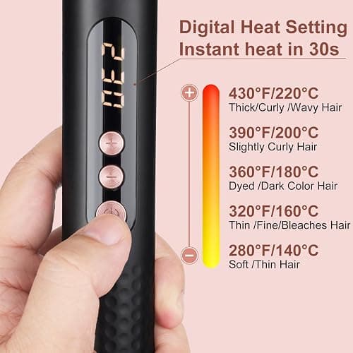 UNOBEY 5 in 1 Curling Wand Set, Three Barrel Curling Iron Wand Set | with 3 Barrel Hair Waver Curling Iron & 4 Interchangeable Ceramic Hair Curler Wand(0.5”-1.25”), Fast Heating, Include Glove thumbnail 5