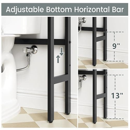 MXARLTR Over The Toilet Storage, Bathroom Over The Toilet Organizer, Above Toilet Storage with Double Doors and Soft Hinges Over Toilet Storage Shelf Over The Toilet Storage Cabinet (Forest Green) thumbnail 8
