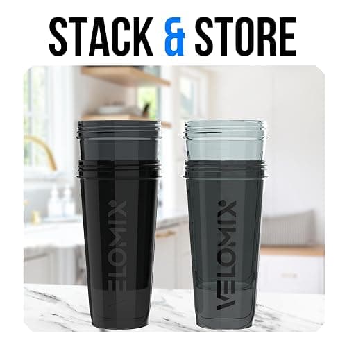 VELOMIX -4 Pack- 28 oz Protein Shaker Bottles for Protein Mixes - 4x Wire Whisk | Leak Proof Shaker Cups for Protein Shakes | Protein Shaker Bottle Pack (Silver Mix) thumbnail 6