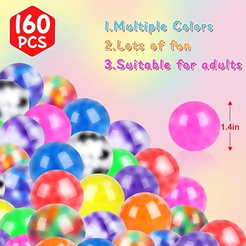 BESNEL 160 Pack Stress Balls for Adults, Bulk Squishy Ball, Stress Balls Set, Anti-Anxiety Easter Stress Relief Fidget Balls thumbnail 2