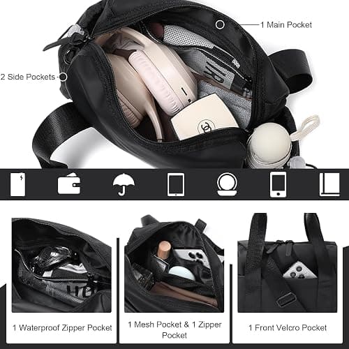 Bucosd Small Gym Bag for Women, Mini Crossbody Gym Duffle Bag with Wet Compartment, Carry on Gym Tote Bag for Workout Dance Sport Travel (Mini-Black) thumbnail 3