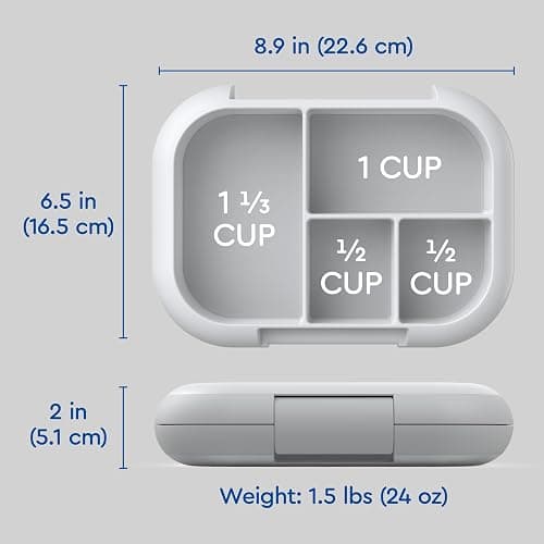 Bentgo Chill Kids Leak-Proof Lunch Box - 4-Compartment Bento Box with Built-In Ice Pack, 3.3 Cup Capacity, PFAS & BPA-Free, Microwave & Dishwasher Safe, Ideal Size for Ages 3 to 7 (Gray) thumbnail 2