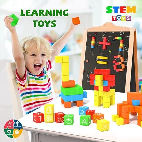 Hiwawind Magnetic Blocks for Toddlers -Ideal Gifts for 3 4 5 6 Year Old,Classroom Must Haves STEM Learning Toys for 3-5 Year Old Boys & Girls, Safe & Strong Building Blocks with ASMR Sounds thumbnail 6