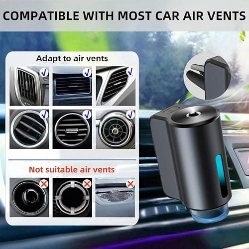 Car Air Freshener Diffuser, Smart Car Air Freshener, Car Diffuser Air Freshener with Three Adjustable Modes, Aromatizante Para Carro with 3pcs Essential Oil, Car Fresheners Long Lasting thumbnail 5