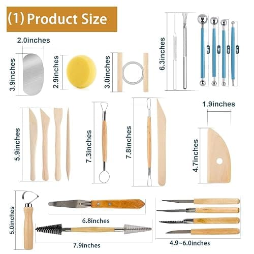 Clay Tools Kit, 52 PCS Complete Clay Tools Set for Sculpting and Pottery, Pottery Tools Includes Polymer Clay Tools, Sculpting Tools, Ceramic Tools, Clay Carving Tools, Perfect Pottery Tool Kit thumbnail 3