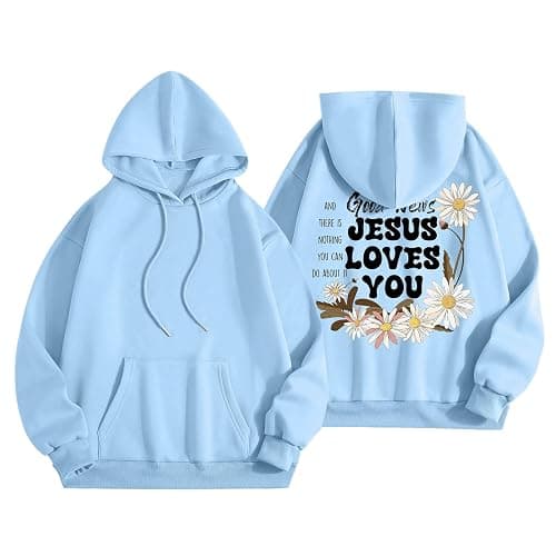 Christian Graphic Hoodies Fall Fashion 2025 Preppy Letter Print Long Sleeve Pullover Sweatshirt with Pocket Teen Girls - Image 1