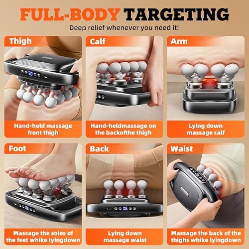 2026 New 16-Head Deep Tissue Percussion Massage Gun – Quiet Muscle Massager for Full Body, Up to 30 Intensity Levels, Cordless Rechargeable for Back, Legs, Shoulders & Recovery.Black thumbnail 6
