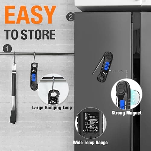 AMMZO Meat Thermometer Digital, Instant Read Food Thermometer for Cooking Deep Fry BBQ Oven Grill Smoker Roast and Candy Thermometer, Stocking Stuffers Gifts for Men Women thumbnail 6