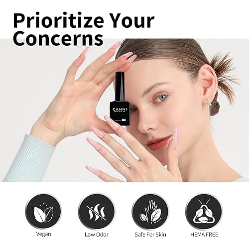 CANNI 2Pcs Hema-Free Black Gel Nail Polish Set- 2Pcs Black Colors Gel Polish Kit, Soak Off LED Nail Gel Manicure Kit DIY at Home Salon Gifts for Women Girls thumbnail 7
