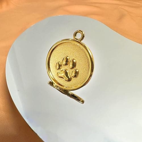 MEMOPAW Dogs ID Tags Personalized Double Sided Deep Engraved Cat & Dog Collar Charm Round Shape Frosting Process Silver/Gold Plated (PAW-Gold) thumbnail 6