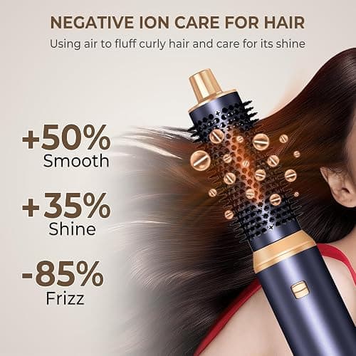 5 in 1 Hair Dryer Brush, Negative Ion Air Styler Wrap Hair Styler Upgrade Blow Dryer Brush Air Curler for Hair, Blowout Brush Set As A Gift for Straight/Curl/Drying/Smoothing thumbnail 4