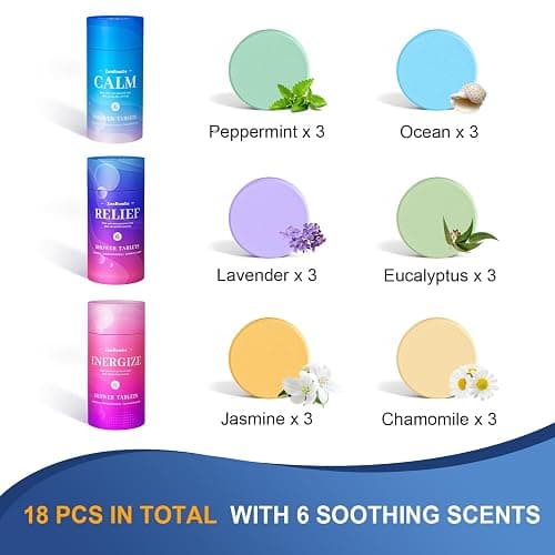 Shower Steamers, 18 Pack Set Shower Bombs with 6 Organic & Natural Fragrance, Self-Care & Relaxation Presents for Women and Men, Ideal for Personal Care and Birthday, Christmas White Elephant Presents thumbnail 2