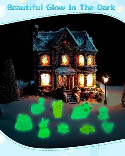 Piemow 160 Pcs Mini Resin Animals Kit - Luminous Tiny Resin Animals Figurines Accessories Gifts for Aquarium Fairy Garden Bonsai Decor thumbnail 6