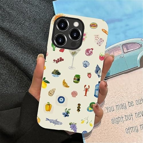 Generic Case Compatible with iPhone 14 Pro Max - Hybrid Durable Shockproof Phone Cover,Cases for Woman Girl - Lemon Fruit Flower Fish Aesthetic thumbnail 7